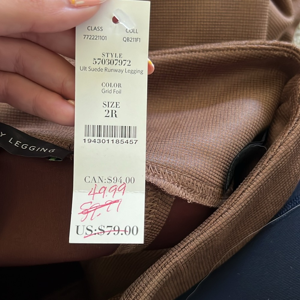 WHBM Brown suede leggings - Picture 6 of 6